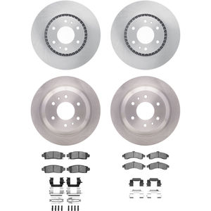 Dynamic Friction 6314-48024 - Front and Rear Brake Kit - Quickstop Rotors and 3000 Ceramic Brake Pads With Hardware