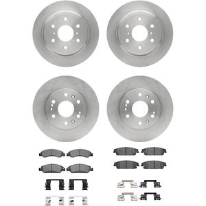 Dynamic Friction 6314-48032 - Front and Rear Brake Kit - Quickstop Rotors and 3000 Ceramic Brake Pads With Hardware