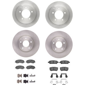 Dynamic Friction 6314-39013 - Front and Rear Brake Kit - Quickstop Rotors and 3000 Ceramic Brake Pads With Hardware