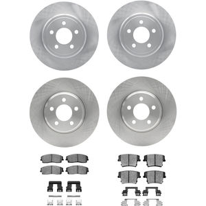 Dynamic Friction 6314-39017 - Front and Rear Brake Kit - Quickstop Rotors and 3000 Ceramic Brake Pads With Hardware