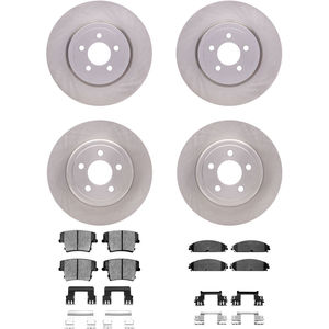 Dynamic Friction 6314-39019 - Front and Rear Brake Kit - Quickstop Rotors and 3000 Ceramic Brake Pads With Hardware