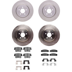 Dynamic Friction 6314-39020 - Front and Rear Brake Kit - Quickstop Rotors and 3000 Ceramic Brake Pads With Hardware