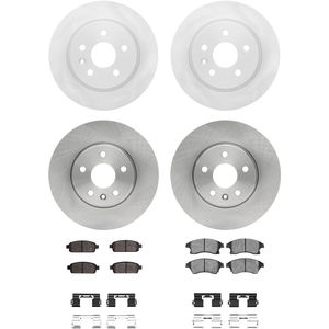 Dynamic Friction 6314-47037 - Front and Rear Brake Kit - Quickstop Rotors and 3000 Ceramic Brake Pads With Hardware