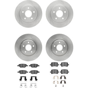 Dynamic Friction 6314-53002 - Front and Rear Brake Kit - Quickstop Rotors and 3000 Ceramic Brake Pads With Hardware