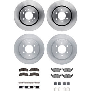 Dynamic Friction 6314-54123 - Front and Rear Brake Kit - Quickstop Rotors and 3000 Ceramic Brake Pads With Hardware