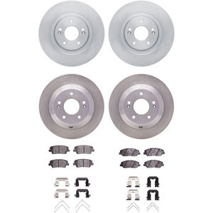 Dynamic Friction 6314-03030 - Front and Rear Brake Kit - Quickstop Rotors and 3000 Ceramic Brake Pads With Hardware