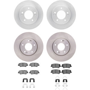 Dynamic Friction 6314-03056 - Front and Rear Brake Kit - Quickstop Rotors and 3000 Ceramic Brake Pads With Hardware