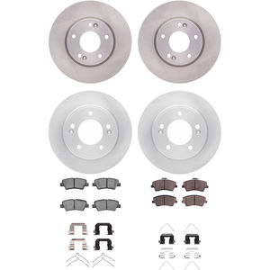 Dynamic Friction 6314-03085 - Front and Rear Brake Kit - Quickstop Rotors and 3000 Ceramic Brake Pads With Hardware