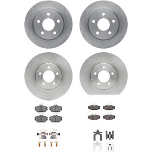 Dynamic Friction 6314-54020 - Front and Rear Brake Kit - Quickstop Rotors and 3000 Ceramic Brake Pads With Hardware