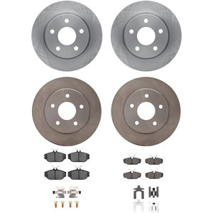 Dynamic Friction 6314-54024 - Front and Rear Brake Kit - Quickstop Rotors and 3000 Ceramic Brake Pads With Hardware