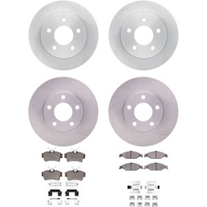 Dynamic Friction 6314-54048 - Front and Rear Brake Kit - Quickstop Rotors and 3000 Ceramic Brake Pads With Hardware