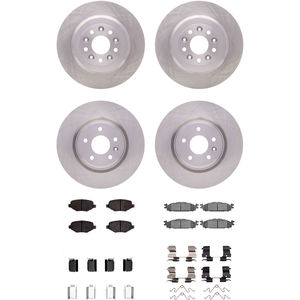 Dynamic Friction 6314-54092 - Front and Rear Brake Kit - Quickstop Rotors and 3000 Ceramic Brake Pads With Hardware
