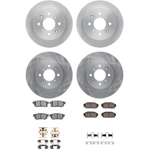 Dynamic Friction 6314-59009 - Front and Rear Brake Kit - Quickstop Rotors and 3000 Ceramic Brake Pads With Hardware