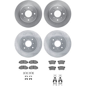 Dynamic Friction 6314-59017 - Front and Rear Brake Kit - Quickstop Rotors and 3000 Ceramic Brake Pads With Hardware