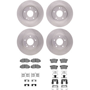 Dynamic Friction 6314-59020 - Front and Rear Brake Kit - Quickstop Rotors and 3000 Ceramic Brake Pads With Hardware