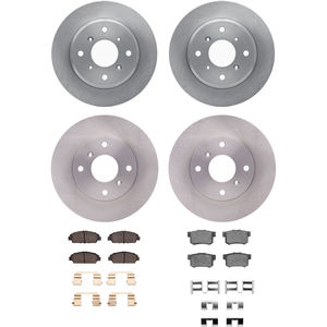 Dynamic Friction 6314-59024 - Front and Rear Brake Kit - Quickstop Rotors and 3000 Ceramic Brake Pads With Hardware