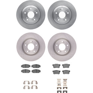 Dynamic Friction 6314-59029 - Front and Rear Brake Kit - Quickstop Rotors and 3000 Ceramic Brake Pads With Hardware