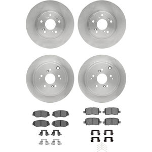 Dynamic Friction 6314-59046 - Front and Rear Brake Kit - Quickstop Rotors and 3000 Ceramic Brake Pads With Hardware
