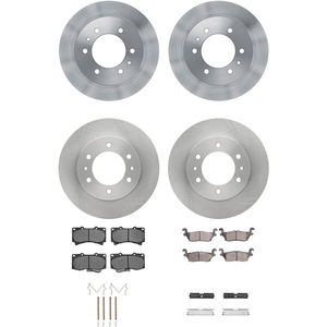 Dynamic Friction 6314-93001 - Front and Rear Brake Kit - Quickstop Rotors and 3000 Ceramic Brake Pads With Hardware