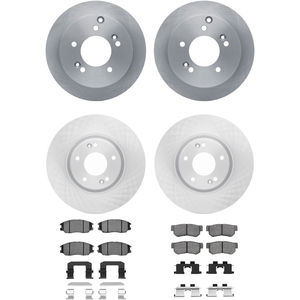 Dynamic Friction 6314-03018 - Front and Rear Brake Kit - Quickstop Rotors and 3000 Ceramic Brake Pads With Hardware