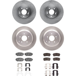 Dynamic Friction 6314-03038 - Front and Rear Brake Kit - Quickstop Rotors and 3000 Ceramic Brake Pads With Hardware