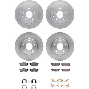Dynamic Friction 6314-67050 - Front and Rear Brake Kit - Quickstop Rotors and 3000 Ceramic Brake Pads With Hardware