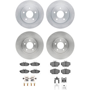Dynamic Friction 6314-54019 - Front and Rear Brake Kit - Quickstop Rotors and 3000 Ceramic Brake Pads With Hardware