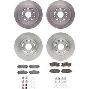 Dynamic Friction 6314-75002 - Front and Rear Brake Kit - Quickstop Rotors and 3000 Ceramic Brake Pads With Hardware