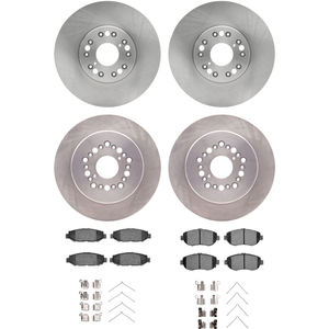 Dynamic Friction 6314-75006 - Front and Rear Brake Kit - Quickstop Rotors and 3000 Ceramic Brake Pads With Hardware