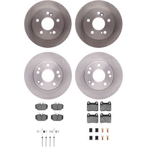 Dynamic Friction 6314-63049 - Front and Rear Brake Kit - Quickstop Rotors and 3000 Ceramic Brake Pads With Hardware