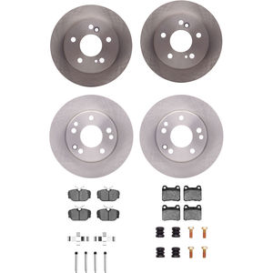 Dynamic Friction 6314-63050 - Front and Rear Brake Kit - Quickstop Rotors and 3000 Ceramic Brake Pads With Hardware