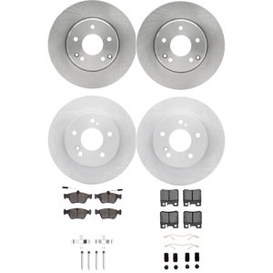 Dynamic Friction 6314-63074 - Front and Rear Brake Kit - Quickstop Rotors and 3000 Ceramic Brake Pads With Hardware