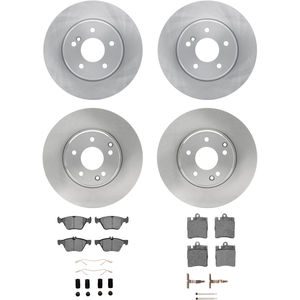 Dynamic Friction 6314-63080 - Front and Rear Brake Kit - Quickstop Rotors and 3000 Ceramic Brake Pads With Hardware