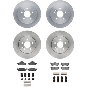 Dynamic Friction 6314-63081 - Front and Rear Brake Kit - Quickstop Rotors and 3000 Ceramic Brake Pads With Hardware