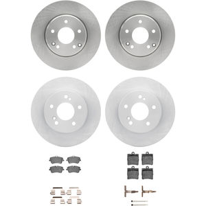 Dynamic Friction 6314-63109 - Front and Rear Brake Kit - Quickstop Rotors and 3000 Ceramic Brake Pads With Hardware