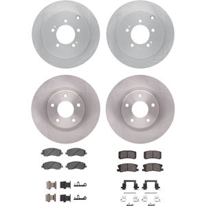 Dynamic Friction 6314-39012 - Front and Rear Brake Kit - Quickstop Rotors and 3000 Ceramic Brake Pads With Hardware