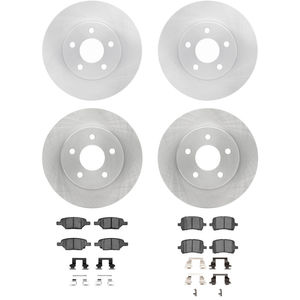 Dynamic Friction 6314-47025 - Front and Rear Brake Kit - Quickstop Rotors and 3000 Ceramic Brake Pads With Hardware