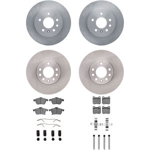 Dynamic Friction 6314-65006 - Front and Rear Brake Kit - Quickstop Rotors and 3000 Ceramic Brake Pads With Hardware