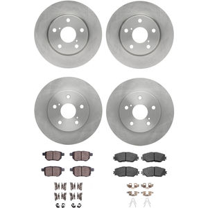 Dynamic Friction 6314-76081 - Front and Rear Brake Kit - Quickstop Rotors and 3000 Ceramic Brake Pads With Hardware