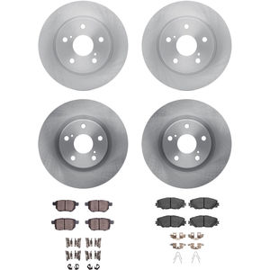 Dynamic Friction 6314-76086 - Front and Rear Brake Kit - Quickstop Rotors and 3000 Ceramic Brake Pads With Hardware