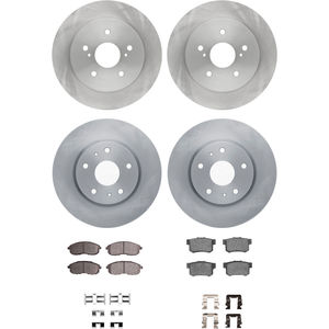 Dynamic Friction 6314-01005 - Front and Rear Brake Kit - Quickstop Rotors and 3000 Ceramic Brake Pads With Hardware