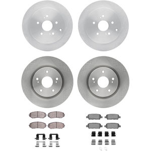 Dynamic Friction 6314-01007 - Front and Rear Brake Kit - Quickstop Rotors and 3000 Ceramic Brake Pads With Hardware