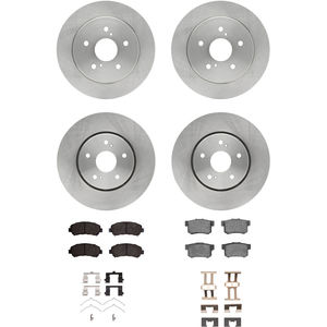 Dynamic Friction 6314-01008 - Front and Rear Brake Kit - Quickstop Rotors and 3000 Ceramic Brake Pads With Hardware