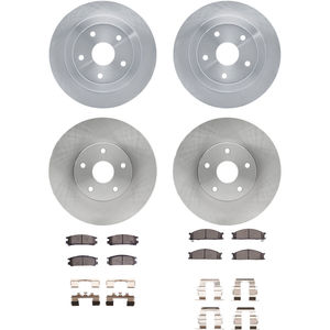 Dynamic Friction 6314-13004 - Front and Rear Brake Kit - Quickstop Rotors and 3000 Ceramic Brake Pads With Hardware