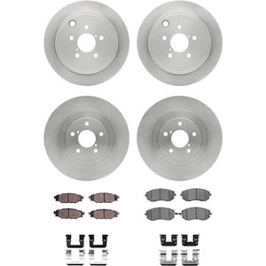 Dynamic Friction 6314-13028 - Front and Rear Brake Kit - Quickstop Rotors and 3000 Ceramic Brake Pads With Hardware