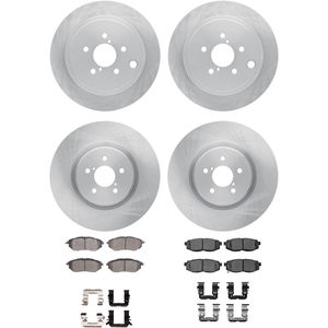 Dynamic Friction 6314-13034 - Front and Rear Brake Kit - Quickstop Rotors and 3000 Ceramic Brake Pads With Hardware