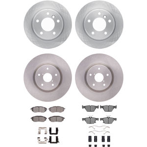 Dynamic Friction 6314-13038 - Front and Rear Brake Kit - Quickstop Rotors and 3000 Ceramic Brake Pads With Hardware