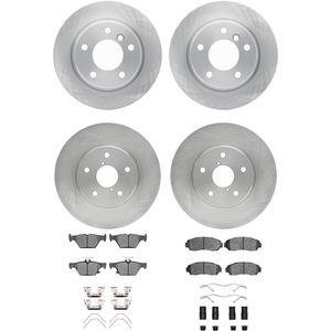 Dynamic Friction 6314-13042 - Front and Rear Brake Kit - Quickstop Rotors and 3000 Ceramic Brake Pads With Hardware