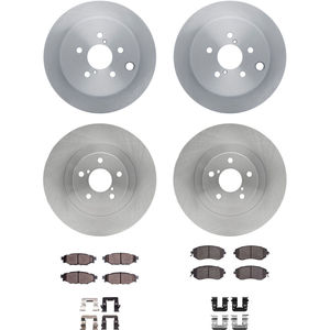 Dynamic Friction 6314-13046 - Front and Rear Brake Kit - Quickstop Rotors and 3000 Ceramic Brake Pads With Hardware