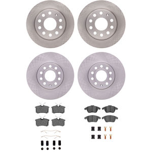 Dynamic Friction 6314-74040 - Front and Rear Brake Kit - Quickstop Rotors and 3000 Ceramic Brake Pads With Hardware